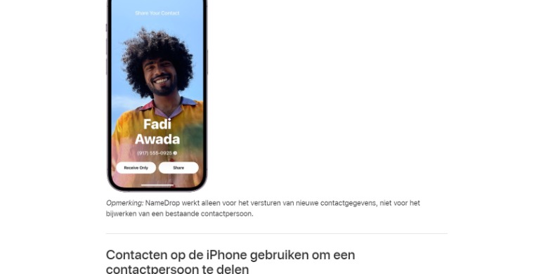 Zo deel je je contactgegevens met het vernieuwde NameDrop