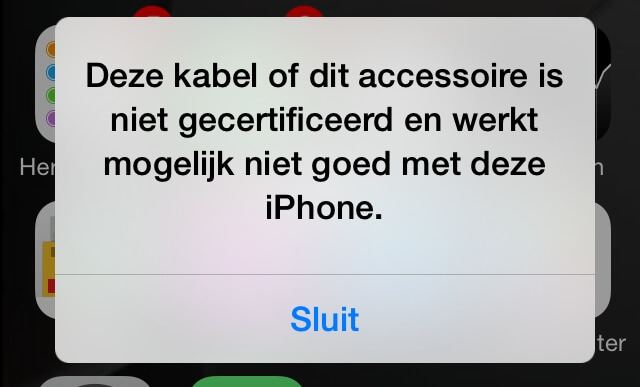 Deze kabel of dit accessoire is niet gecertificeerd