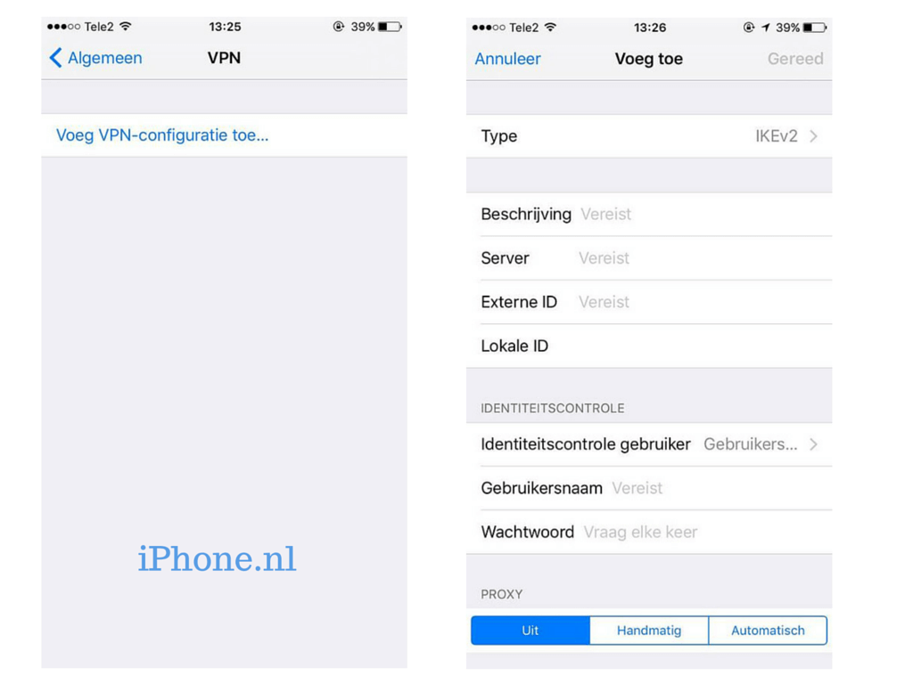 VPN instellen iPhone iPad