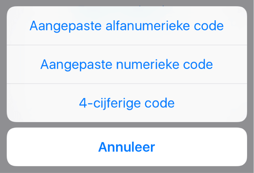 Toegangscode instellen