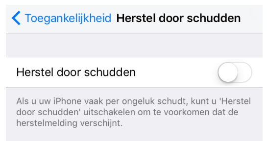 herstel door schudden