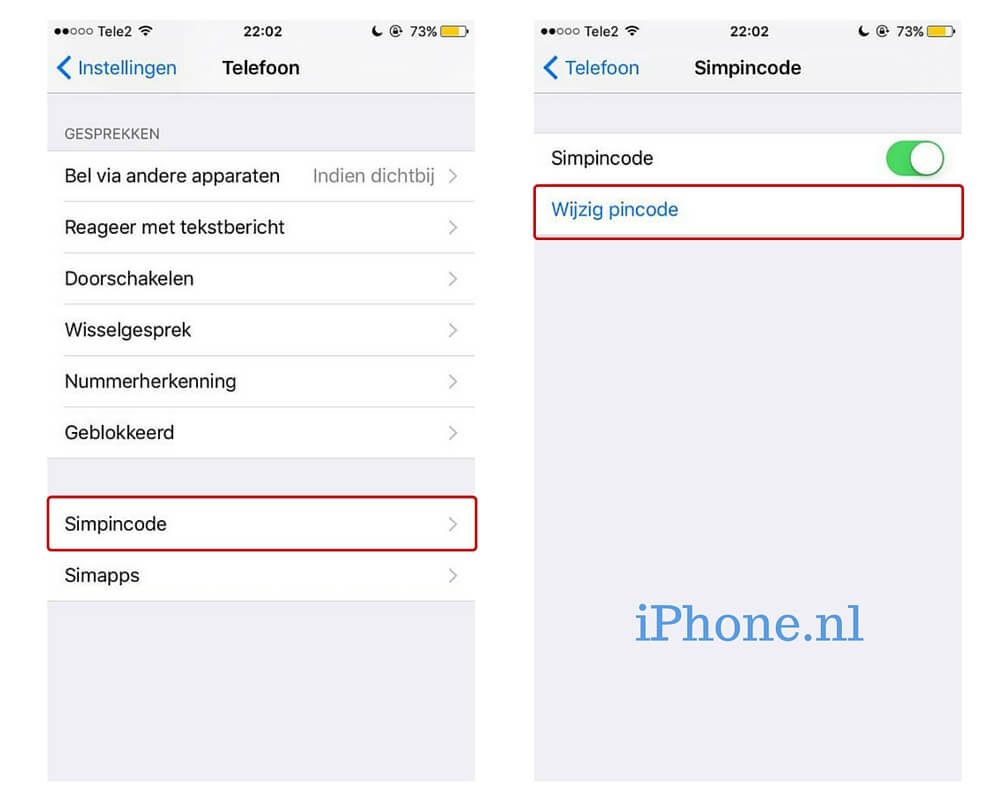 instellingen iphone simkaart wijzigen