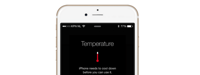 iPhone oververhit temperatuursmelding
