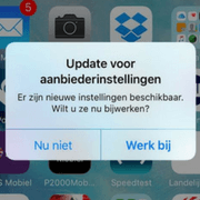 Update voor aanbiedersinstellingen melding