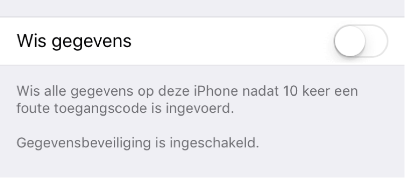 Wis gegevens iPhone