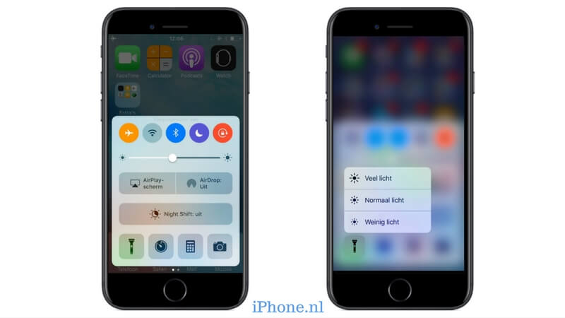 zaklamp iphone aanpassen ios10
