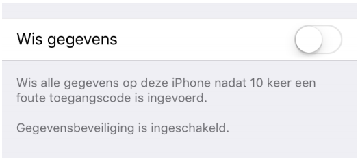 gegevens wissen iphone